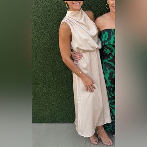 Satin Champagne gown